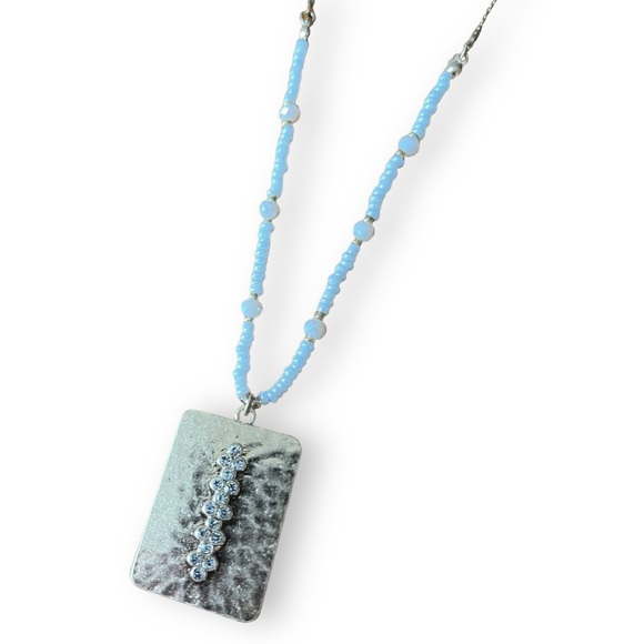 Melrose and Market Gold Tone Necklace with Unique Geometric Crystal Pendant - Picture 1 of 9